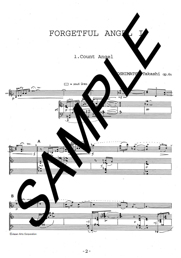 Forgetful Angel Ia for Violin and Piano op.6a (Study Score)