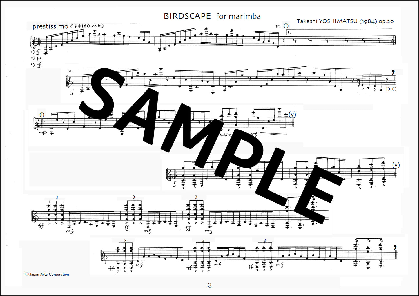 Birdscape for marimba op.20